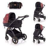 Lorelli ADRIA Kolica Black/Red 2u1 SET: Košara + Putna Torba + Zimska Navlaka (do 15 kg) | shoptok.hr