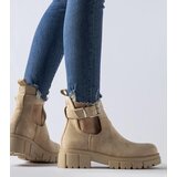 Gemre Beige ankle boots with decorative fastening Sarrazin | shoptok.hr