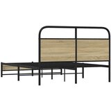  Okvir kreveta bez madraca boja hrasta sonome 135x190 cm drveni | shoptok.hr