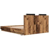  Okvir kreveta s uzglavljem s uzglavljem Staro drvo 160 x 200 cm | shoptok.hr