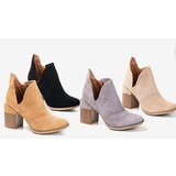 Resti Beige women's boots on a post with cutouts Cintura - Footwear | ePonuda.com