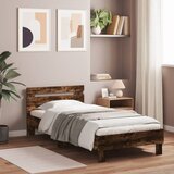 Maison Chic Posteljni okvir - Enojna postelja - Postelja za odrasle brez vzmetnice z vzmetnice dim. hrast 90x190 cm-J8281, (21762361) | Shoptok.si