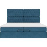  Otoman okvir kreveta s madracima plavi 200x200cm baršunasti - Tamno plava 200 x 200 cm Dizajn s gumbima | shoptok.hr