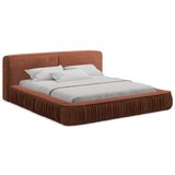 Makamii Tapecirani bračni krevet u boji terakote s prostorom za odlaganje s letvičastim okvirom 180x200 cm Keoni - | shoptok.hr