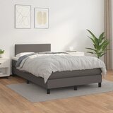 Krevet s oprugama i madracem sivi 120x190 cm od umjetne kože | Eponuda.com