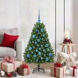 vidaXL Umestno božično drevo z LED lučmi Zelena 120 cm PVC in kovina | Shoptok.si