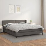  The Living Store Box spring postelja z vzmetnico siva 180x200 cm umetno usnje - Box Spring Postelja, (21450254) Cene