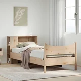 vidaXL Posteljni okvir brez vzmetnice 90x200 cm trdna borovina