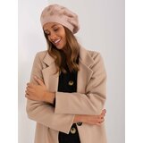 Fashion Hunters Beige women's beret with appliqués Cene