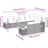 vidaXL 9-delni set vrtnih kavčev z blazinami Črn poli ratan akacija | Shoptok.si