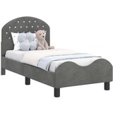  Posteljica za malčke z vzglavjem Temno siva 70 x 140 cm Žamet, (5000105466) | Shoptok.si