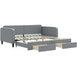  Dnevni krevet na razvlačenje svjetlosivi 100x200 cm od tkanine | shoptok.hr