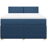  Krevet s oprugama i madracem plavi 160x200 cm od tkanine | shoptok.hr