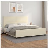  Okvir za krevet s uzglavljem krem 200x200 cm od umjetne kože | shoptok.hr