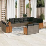 vidaXL 12-dijelni set vrtnih sofa od poliratana s jastucima sivi | shoptok.hr