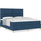 Krevet s podnicom s madracem plavi super king tkanina | shoptok.hr