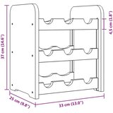vidaXL Stalak za vino 33 x 25 x 37 cm od masivne borovine | shoptok.hr