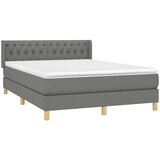 Krevet s oprugama i madracem tamnosivi 140x190 cm od tkanine | shoptok.hr