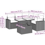 vidaXL 6-dijelni set vrtnih sofa s jastucima crni od poliratana | shoptok.hr