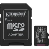 Kingston micro sd card 64 gb SDCS3/64GB Class10 canvas select plus sd adapter;100MBs read,class 10 uhs-i Cijene