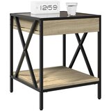 vidaXL Nočna mizica z neskončnimi LED sonoma hrast 40x40x49 cm | Shoptok.si