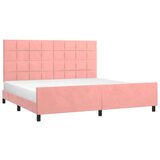  Za krevet s uzglavljem ružičasti 200x200 cm baršunasti | shoptok.hr