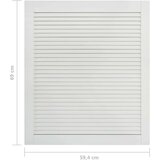  Vrata sa žaluzinama 2 kom od masivne borovine bijela 69x59 4 cm | shoptok.hr