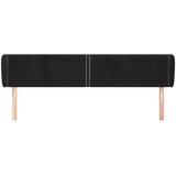  Uzglavlje s ušima crno 183x23x78/88 cm baršunasto | shoptok.hr