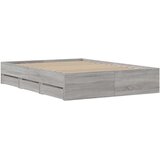 vidaXL Okvir za krevet s ladicama boja sivog hrasta 120x190 cm drveni | shoptok.hr