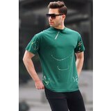 Madmext Green Patterned Overfit Men's T-Shirt 6122 Cene
