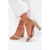 Boto Shiny Women's Heeled Sandals Gold Kavina | Shoptok.si