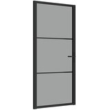  Unutarnja vrata 93 x 201,5 cm crna od ESG stakla i aluminija | shoptok.hr