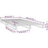 vidaXL okvir za krevet od borovine 90 x 190 cm 3FT jednokrevetni | shoptok.hr