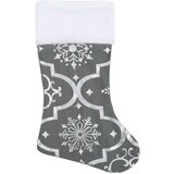 vidaXL Luksuzna podloga za božićno drvce s čarapom siva 90 cm tkanina | shoptok.hr