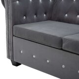 vidaXL Trosjed Chesterfield s baršunastom presvlakom 199 x 75 x 72 cm sivi | shoptok.hr