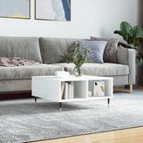 vidaXL Klubska mizica visok sijaj bela 60x60x30 cm inženirski les Cene