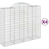  Lučne gabionske košare 4 kom 200x50x160/180cm pocinčano željezo | shoptok.hr