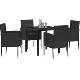 vidaXL Set od 5 vrtnih stolica s jastučićima crni poli ratan | shoptok.hr