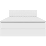  Krevet S LED lampica s uzglavljem Čista bijela 140 x 200 cm PVC | shoptok.hr