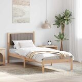  Krevetni okvir s tapiciranim uzglavljem Sivo-smeđa 75 x 190 cm | shoptok.hr