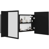 vidaXL LED kopalniška omarica z ogledalom črna 90x12x45 cm | Shoptok.si