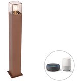 QAZQA Pametna stoječa zunanja svetilka rjasto rjava 70 cm vključno z WiFi P45 - Danska | Shoptok.si