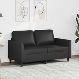 vidaXL Dvosjed od tkanine crni 120 cm od umjetne kože | Eponuda.com