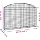  Gabionska košara s lukom 200x30x120/140 cm pocinčano željezo | shoptok.hr