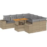 Maison Chic Seti vrtnega pohištva - Vrtna garnitura 9-delna z blazinami bež poli ratan, (21796016) | Shoptok.si