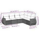  6-dijelni set vrtnih sofa od poliratana s jastucima svjetlosivi | shoptok.hr