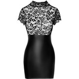 Noir - čipkasta top sjajna haljina s čipkom (crna) - M | shoptok.hr