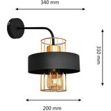  Zidna lampa VOLTA 1xE27/15W/230V 34 cm crna/ružičasto zlato | Eponuda.com