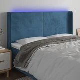 Led uzglavlje tamnoplavo 203 x 16 x 118/128 cm od tkanine