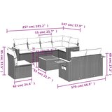  9-dijelni set vrtnih sofa s jastucima bež od poliratana | shoptok.hr